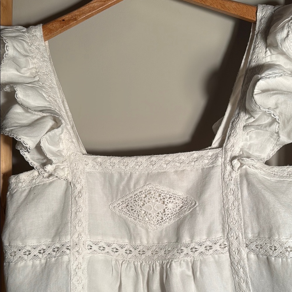 Sezane White Lace Detail Blouse - Picture 2 of 4